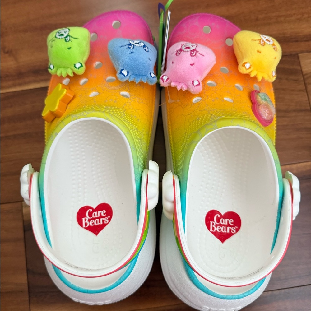 NWT Crocs x Care Bear Crush Light On Shoes W 6 M 4 White Rainbow - Picture 2 of 9